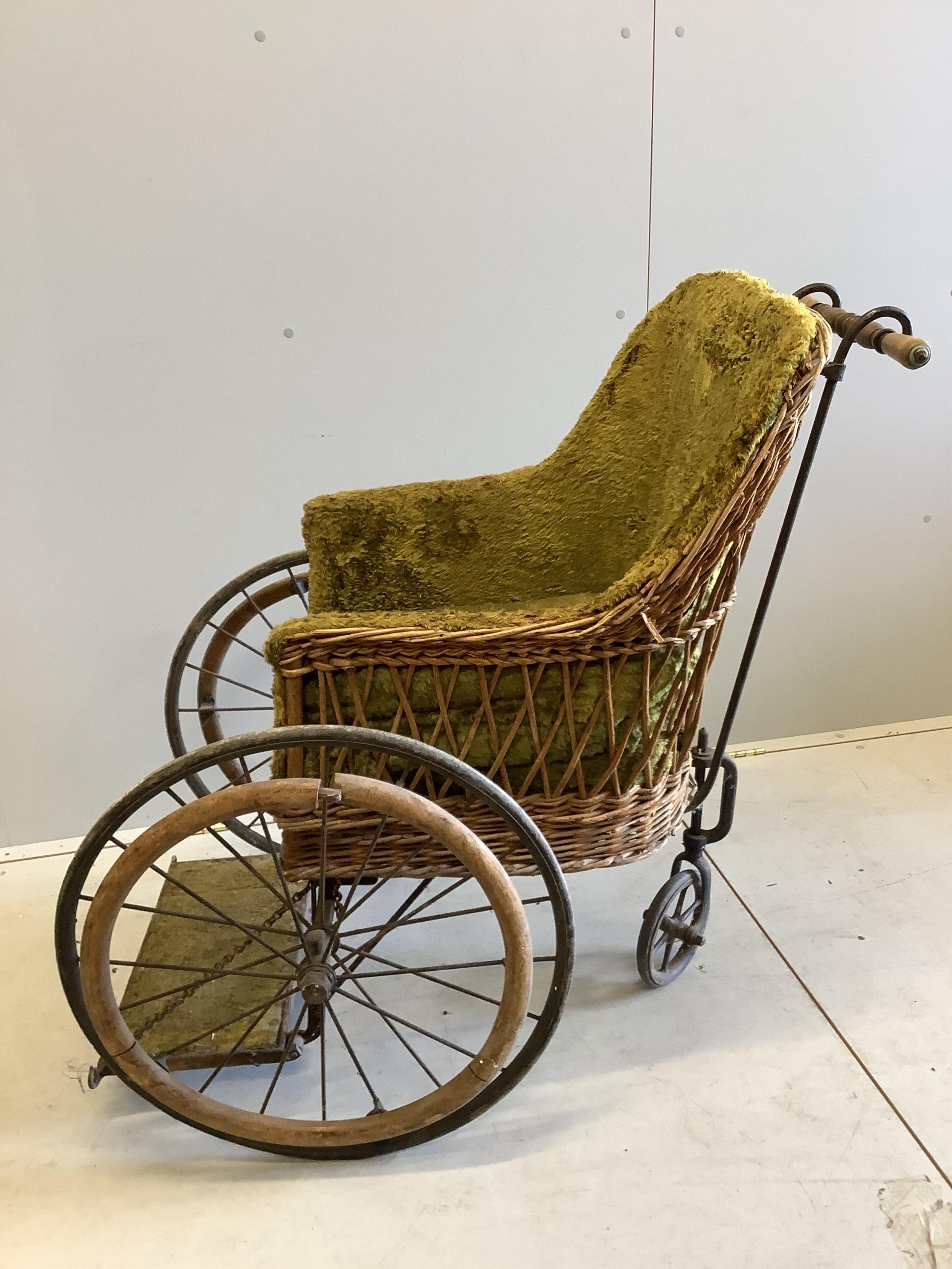 A late Victorian invalid's chair by Fry & Sons, height 100cm